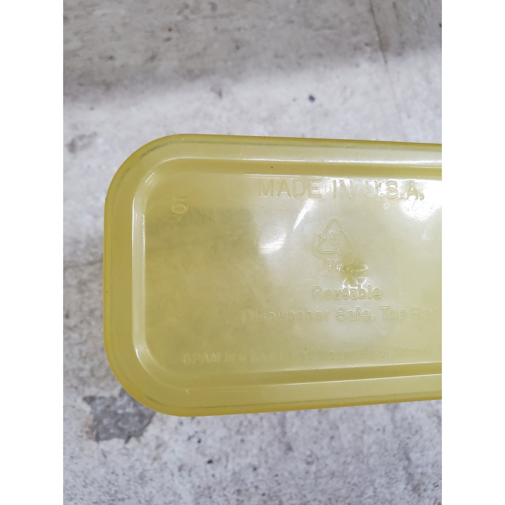 SPAM Brand Yellow Plastic Reusable Food Storage Container with Lid Made in USA - Picture 10 of 14